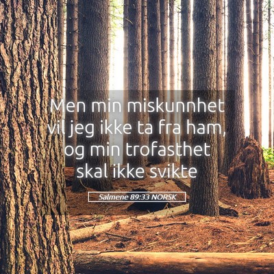 Picture 05 - Salmene 89:33 NORSK - Men min miskunnhet vil jeg ikke ta fra ham, og - Bible Verse Picture