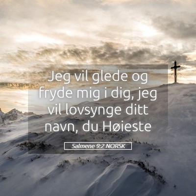 Picture 05 - Salmene 9:2 NORSK - Jeg vil glede og fryde mig i dig, jeg vil - Bible Verse Picture