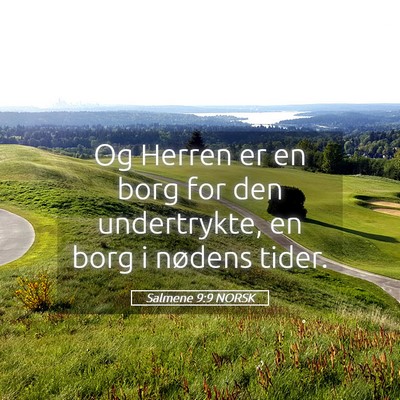 Picture 05 - Salmene 9:9 NORSK - Og Herren er en borg for den undertrykte, en borg - Bible Verse Picture
