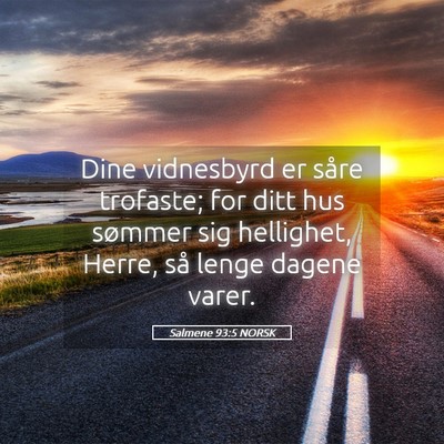 Picture 05 - Salmene 93:5 NORSK - Dine vidnesbyrd er såre trofaste; for ditt hus - Bible Verse Picture