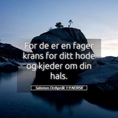 Picture 05 - Salomos Ordspråk 1:9 NORSK - For de er en fager krans for ditt hode og kjeder - Bible Verse Picture