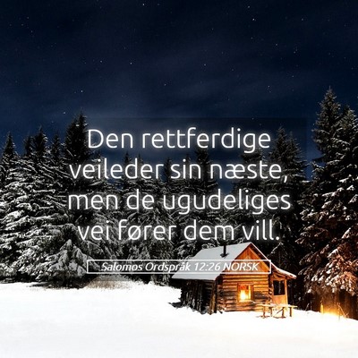 Picture 05 - Salomos Ordspråk 12:26 NORSK - Den rettferdige veileder sin næste, men de - Bible Verse Picture