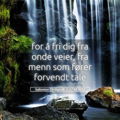 Picture 05 - Salomos Ordspråk 2:12 NORSK - for å fri dig fra onde veier, fra menn som - Bible Verse Picture