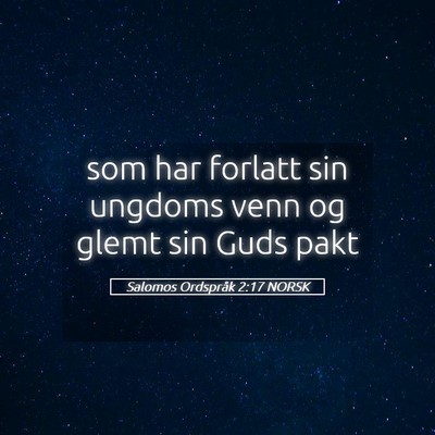 Picture 05 - Salomos Ordspråk 2:17 NORSK - som har forlatt sin ungdoms venn og glemt sin - Bible Verse Picture