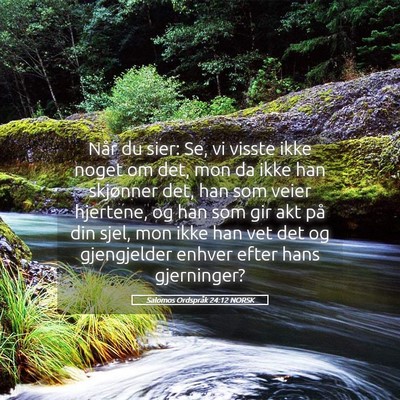 Picture 05 - Salomos Ordspråk 24:12 NORSK - Når du sier: Se, vi visste ikke noget om det, - Bible Verse Picture