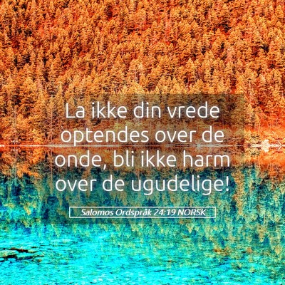 Picture 05 - Salomos Ordspråk 24:19 NORSK - La ikke din vrede optendes over de onde, bli ikke - Bible Verse Picture