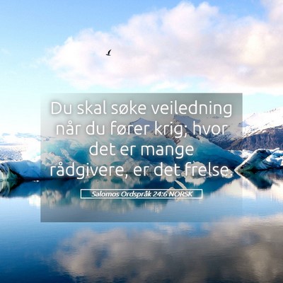 Picture 05 - Salomos Ordspråk 24:6 NORSK - Du skal søke veiledning når du fører krig; - Bible Verse Picture