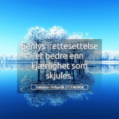 Picture 05 - Salomos Ordspråk 27:5 NORSK - penlys irettesettelse er bedre enn kjærlighet - Bible Verse Picture