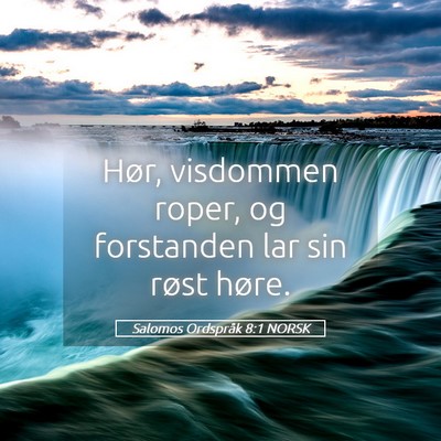 Picture 05 - Salomos Ordspråk 8:1 NORSK - Hør, visdommen roper, og forstanden lar sin - Bible Verse Picture