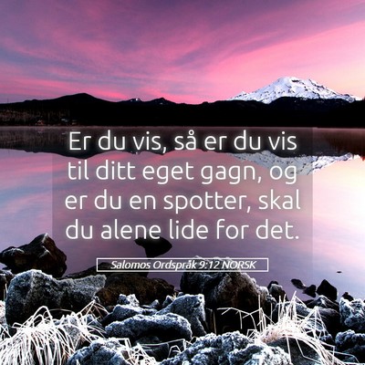 Picture 05 - Salomos Ordspråk 9:12 NORSK - Er du vis, så er du vis til ditt eget gagn, og - Bible Verse Picture