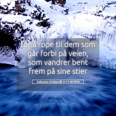 Picture 05 - Salomos Ordspråk 9:15 NORSK - for å rope til dem som går forbi på veien, som - Bible Verse Picture