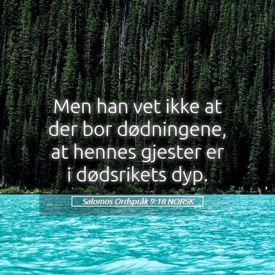 Picture 05 - Salomos Ordspråk 9:18 NORSK - Men han vet ikke at der bor dødningene, at - Bible Verse Picture