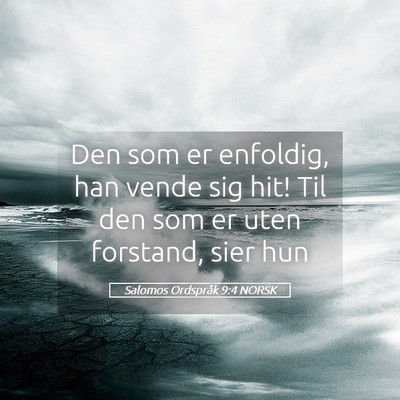 Picture 05 - Salomos Ordspråk 9:4 NORSK - Den som er enfoldig, han vende sig hit! Til den - Bible Verse Picture