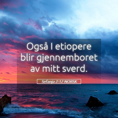 Picture 05 - Sefanja 2:12 NORSK - Også I etiopere blir gjennemboret av mitt - Bible Verse Picture