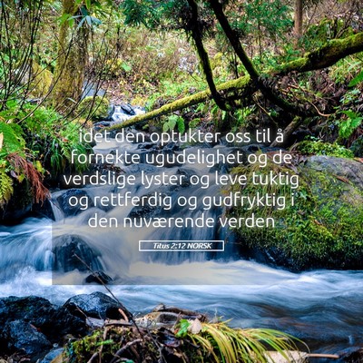 Picture 05 - Titus 2:12 NORSK - idet den optukter oss til å fornekte ugudelighet - Bible Verse Picture
