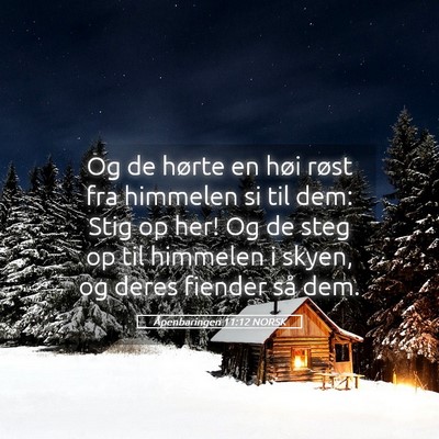 Picture 05 - Åpenbaringen 11:12 NORSK - Og de hørte en høi røst fra himmelen si til - Bible Verse Picture