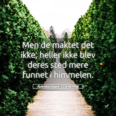 Picture 05 - Åpenbaringen 12:8 NORSK - Men de maktet det ikke, heller ikke blev deres - Bible Verse Picture