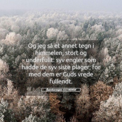 Picture 05 - Åpenbaringen 15:1 NORSK - Og jeg så et annet tegn i himmelen, stort og - Bible Verse Picture