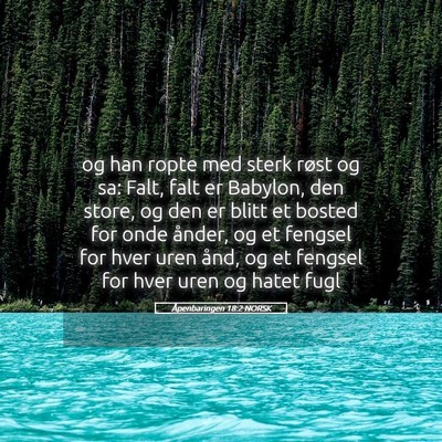 Picture 05 - Åpenbaringen 18:2 NORSK - og han ropte med sterk røst og sa: Falt, falt er - Bible Verse Picture