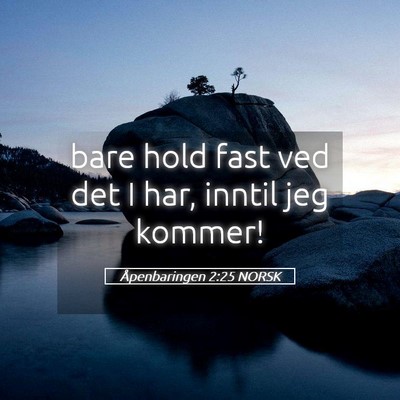 Picture 05 - Åpenbaringen 2:25 NORSK - bare hold fast ved det I har, inntil jeg - Bible Verse Picture