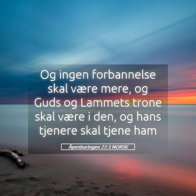 Picture 05 - Åpenbaringen 22:3 NORSK - Og ingen forbannelse skal være mere, og Guds og - Bible Verse Picture