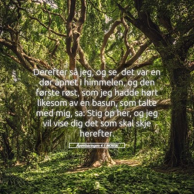 Picture 05 - Åpenbaringen 4:1 NORSK - Derefter så jeg, og se, det var en dør åpnet i - Bible Verse Picture
