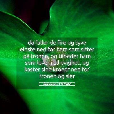 Picture 05 - Åpenbaringen 4:10 NORSK - da faller de fire og tyve eldste ned for ham som - Bible Verse Picture