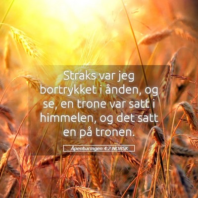 Picture 05 - Åpenbaringen 4:2 NORSK - Straks var jeg bortrykket i ånden, og se, en - Bible Verse Picture