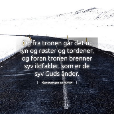 Picture 05 - Åpenbaringen 4:5 NORSK - Og fra tronen går det ut lyn og røster og - Bible Verse Picture
