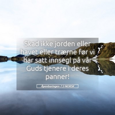 Picture 05 - Åpenbaringen 7:3 NORSK - Skad ikke jorden eller havet eller trærne før - Bible Verse Picture