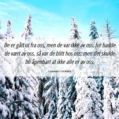 Picture 06 - 1 Johannes 2:19 NORSK - De er gått ut fra oss, men de var ikke av oss: - Bible Verse Picture
