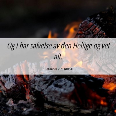 Picture 06 - 1 Johannes 2:20 NORSK - Og I har salvelse av den Hellige og vet - Bible Verse Picture