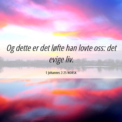 Picture 06 - 1 Johannes 2:25 NORSK - Og dette er det løfte han lovte oss: det evige - Bible Verse Picture