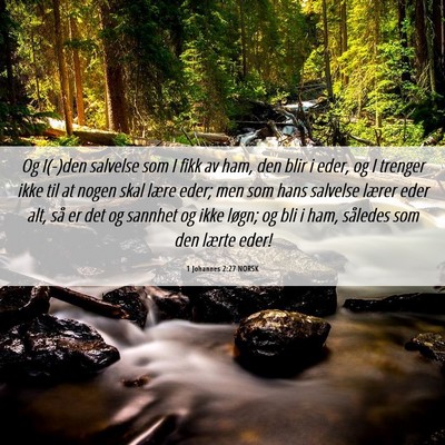 Picture 06 - 1 Johannes 2:27 NORSK - Og I(-)den salvelse som I fikk av ham, den blir i - Bible Verse Picture