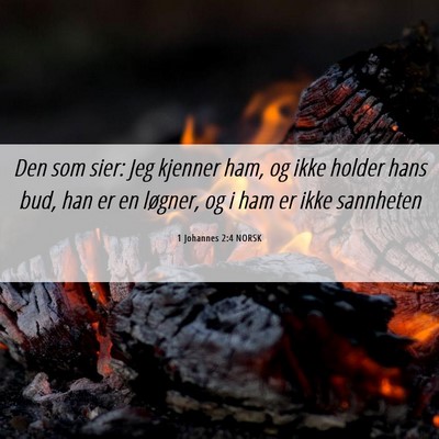 Picture 06 - 1 Johannes 2:4 NORSK - Den som sier: Jeg kjenner ham, og ikke holder - Bible Verse Picture