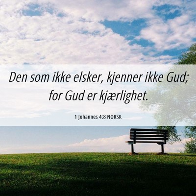 Picture 06 - 1 Johannes 4:8 NORSK - Den som ikke elsker, kjenner ikke Gud; for Gud er - Bible Verse Picture