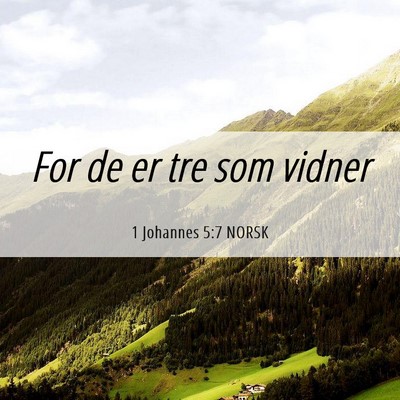 Picture 06 - 1 Johannes 5:7 NORSK - For de er tre som - Bible Verse Picture