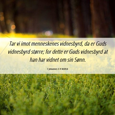 Picture 06 - 1 Johannes 5:9 NORSK - Tar vi imot menneskenes vidnesbyrd, da er Guds - Bible Verse Picture