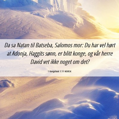 Picture 06 - 1 Kongebok 1:11 NORSK - Da sa Natan til Batseba, Salomos mor: Du har vel - Bible Verse Picture