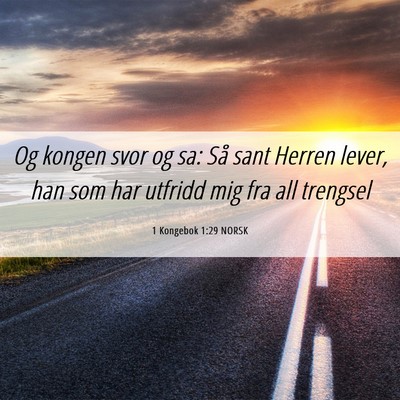 Picture 06 - 1 Kongebok 1:29 NORSK - Og kongen svor og sa: Så sant Herren lever, han - Bible Verse Picture