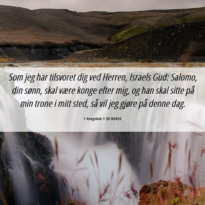 Picture 06 - 1 Kongebok 1:30 NORSK - Som jeg har tilsvoret dig ved Herren, Israels - Bible Verse Picture