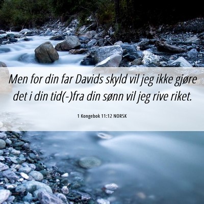 Picture 06 - 1 Kongebok 11:12 NORSK - Men for din far Davids skyld vil jeg ikke gjøre - Bible Verse Picture