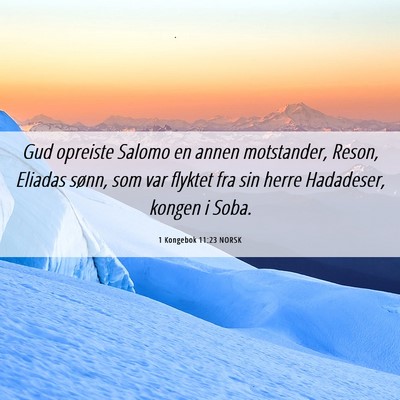Picture 06 - 1 Kongebok 11:23 NORSK - Gud opreiste Salomo en annen motstander, Reson, - Bible Verse Picture