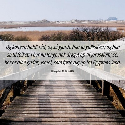 Picture 06 - 1 Kongebok 12:28 NORSK - Og kongen holdt råd, og så gjorde han to - Bible Verse Picture