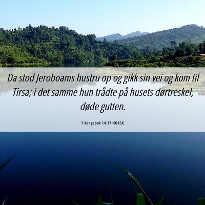 Picture 06 - 1 Kongebok 14:17 NORSK - Da stod Jeroboams hustru op og gikk sin vei og - Bible Verse Picture