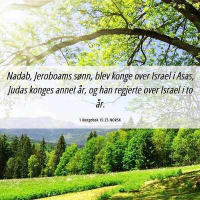 Picture 06 - 1 Kongebok 15:25 NORSK - Nadab, Jeroboams sønn, blev konge over Israel i - Bible Verse Picture