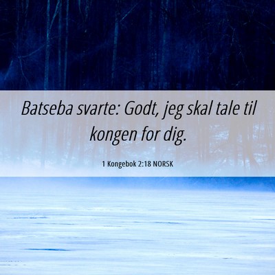 Picture 06 - 1 Kongebok 2:18 NORSK - Batseba svarte: Godt, jeg skal tale til kongen - Bible Verse Picture