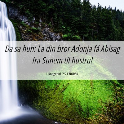 Picture 06 - 1 Kongebok 2:21 NORSK - Da sa hun: La din bror Adonja få Abisag fra - Bible Verse Picture