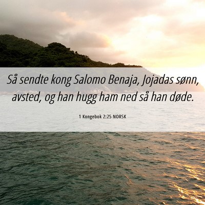 Picture 06 - 1 Kongebok 2:25 NORSK - Så sendte kong Salomo Benaja, Jojadas sønn, - Bible Verse Picture