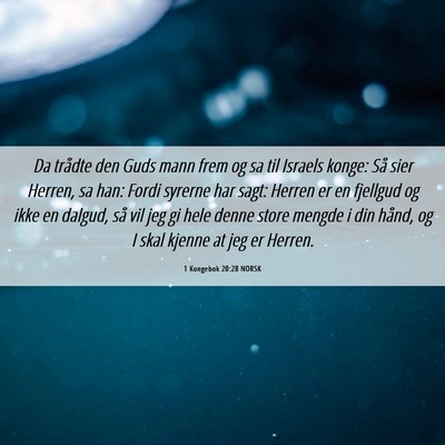 Picture 06 - 1 Kongebok 20:28 NORSK - Da trådte den Guds mann frem og sa til Israels - Bible Verse Picture